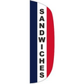 "SANDWICHES" 3' x 10' Stationary Message Flutter Flag